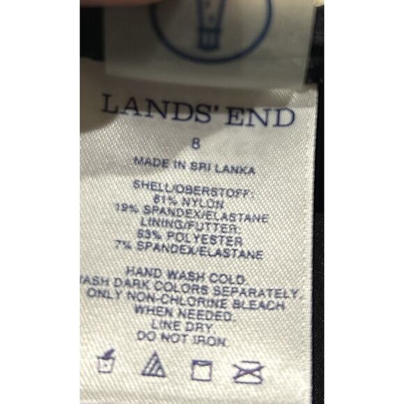 LANDS END size 8 Modest TANKINI Swim Suit TOP & Ribbed bottoms BLACK SET C23 - Picture 12 of 12